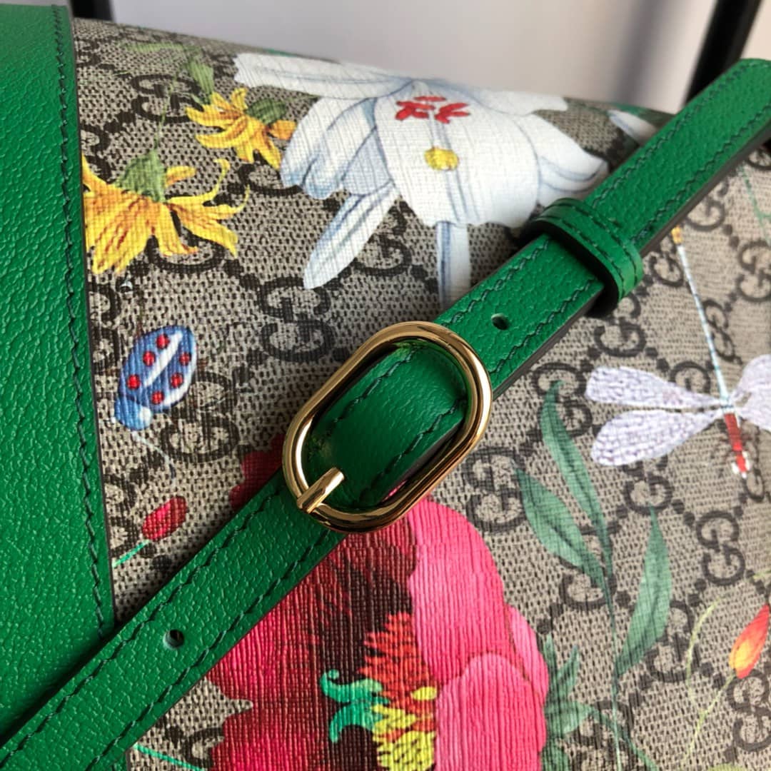 Gvc*1 Ophidia GG Flora Pattern Small Bucket Bag Replica Green 550621