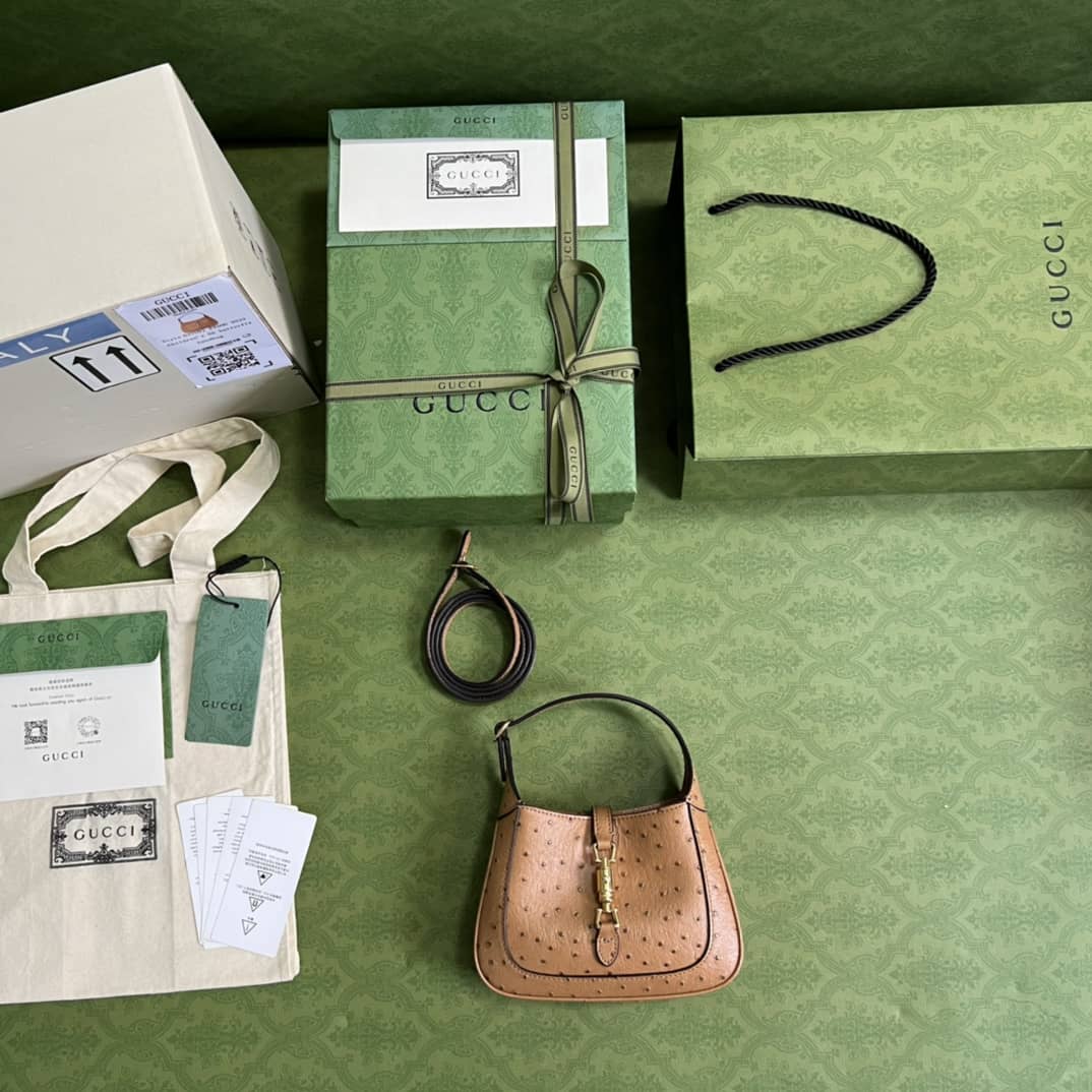 Gvc*1 Jackie 1961 Ostrich Mini Hobo 637091 Replica Shoulder Bag