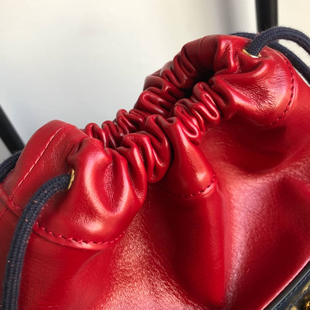 Gvc*1 1955 Horsebit Bucket Bag Replica Red Blue 602118