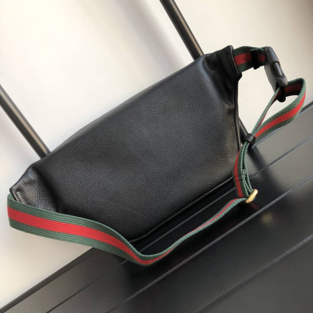 Gvc*1 Print Leather Belt Waist Bum Bag Replica Black 493869
