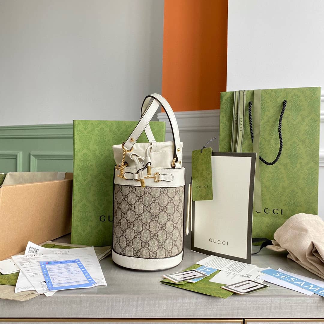 Gvc*1 Horsebit Bag Dupe 1955 Small Bucket Bag Replica White 637115