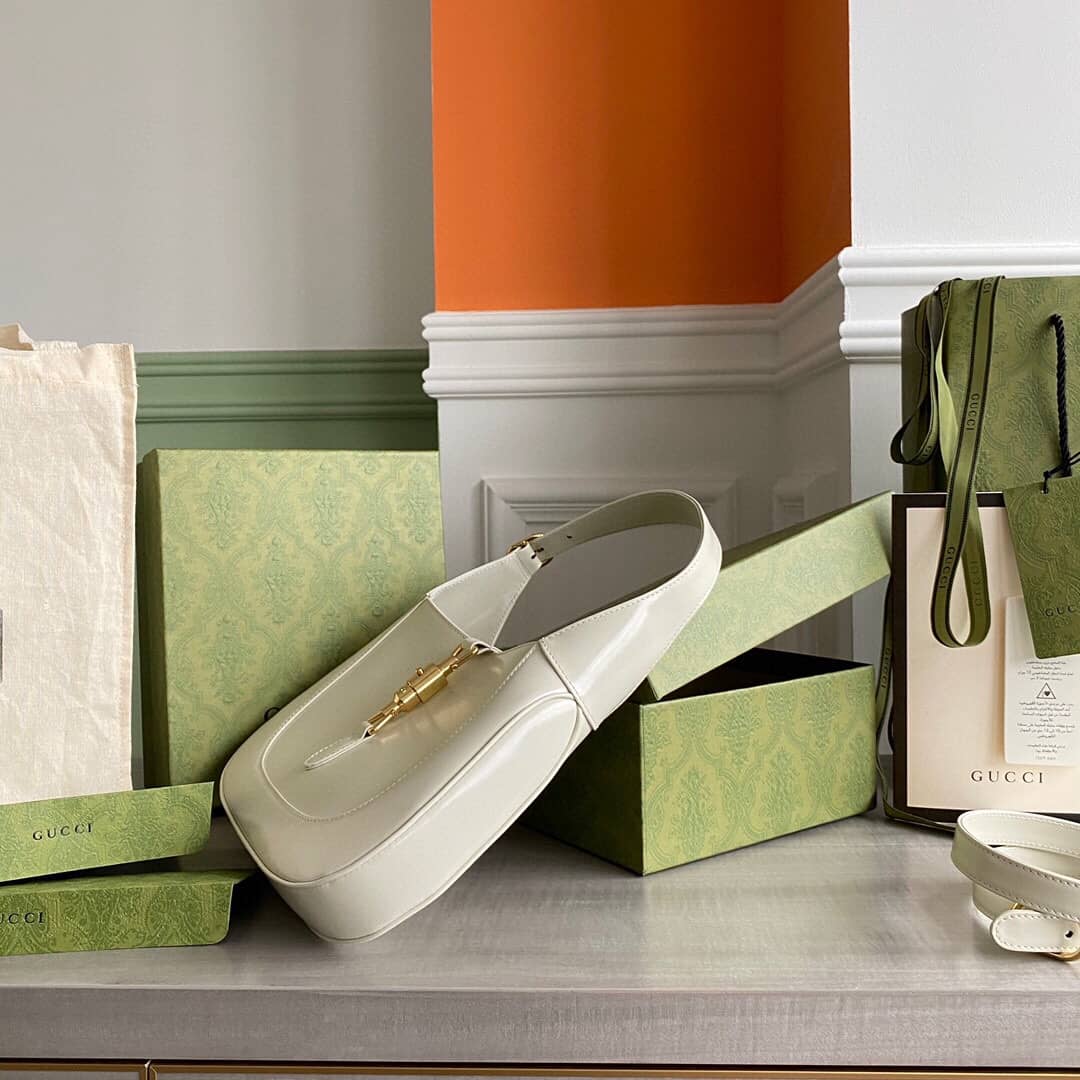 Gvc*1 GG Jackie 1961 Small Hobo Shoulder Bag Replica White 636709