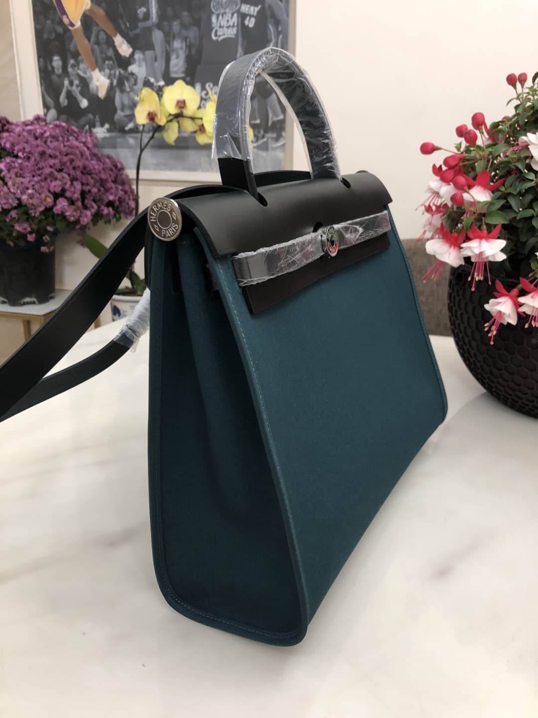 Replica H**me5 Birkin Bag 31 Canvas Leather HerBag