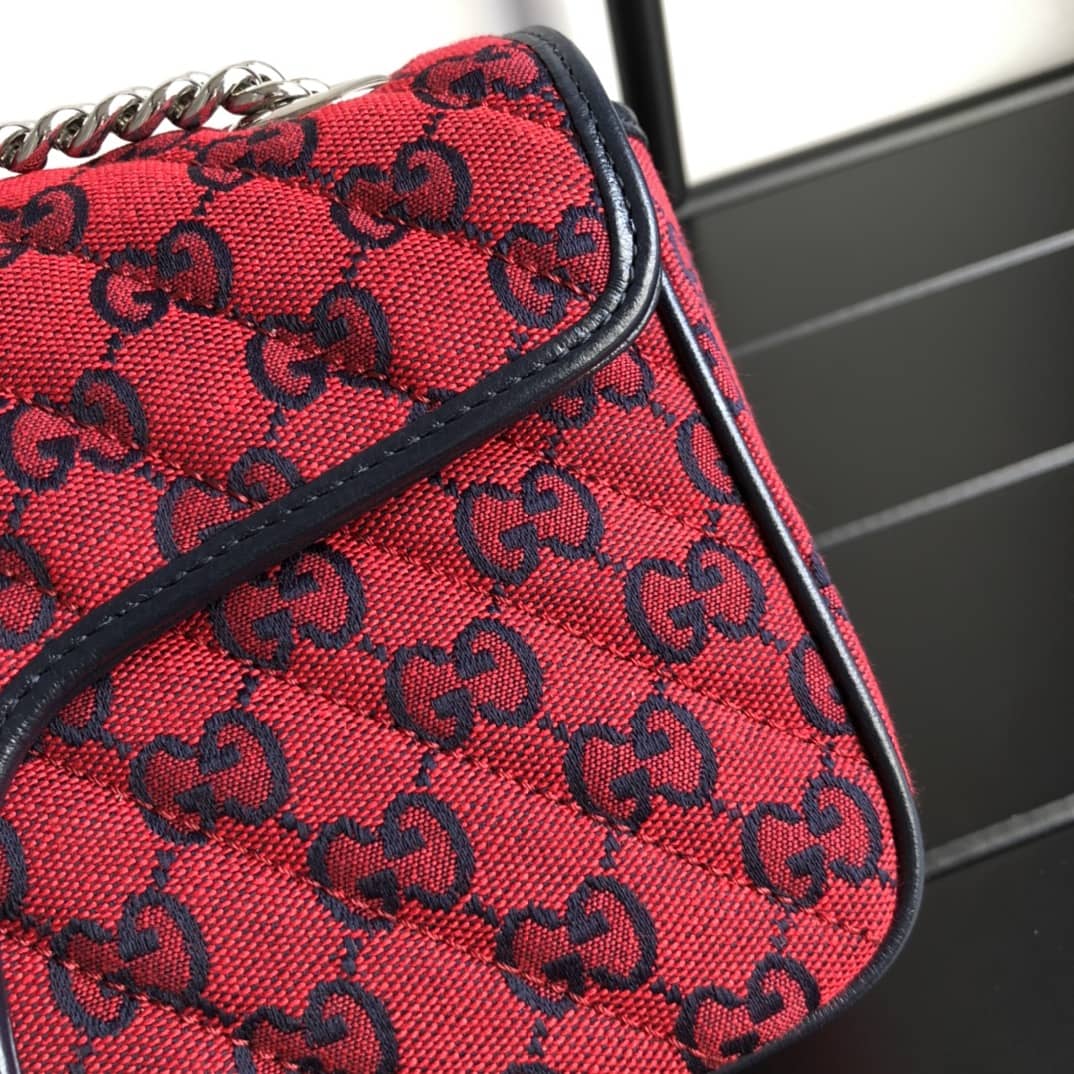 Gvc*1 GG Marmont Matelasse Shoulder Bag Replica Red 443497