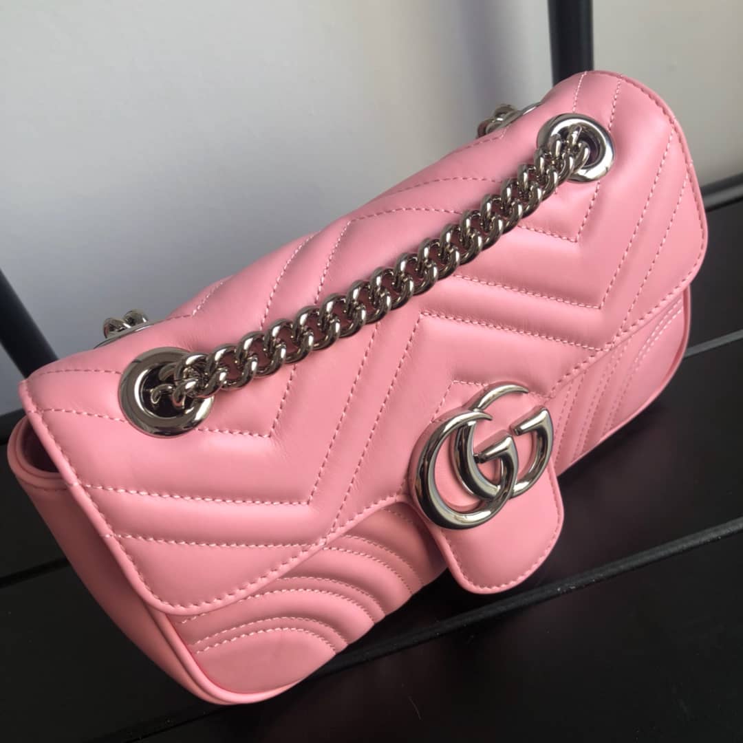 Gvc*1 GG Marmont Mini Matelasse Shoulder Bag Replica Pink 446744