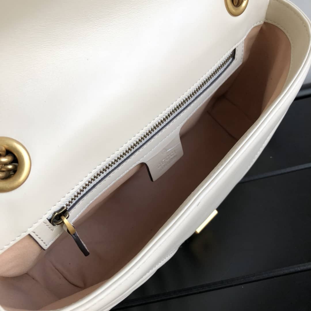 Gvc*1 GG Marmont Matelasse Shoulder Bag Replica White 443497
