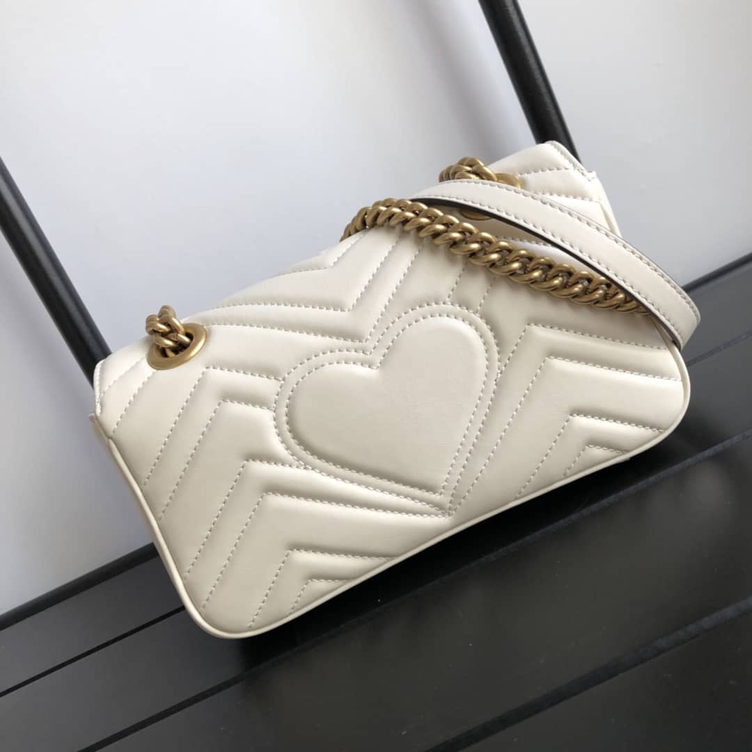 Gvc*1 GG Marmont Mini Matelasse Shoulder Bag Replica White 446744