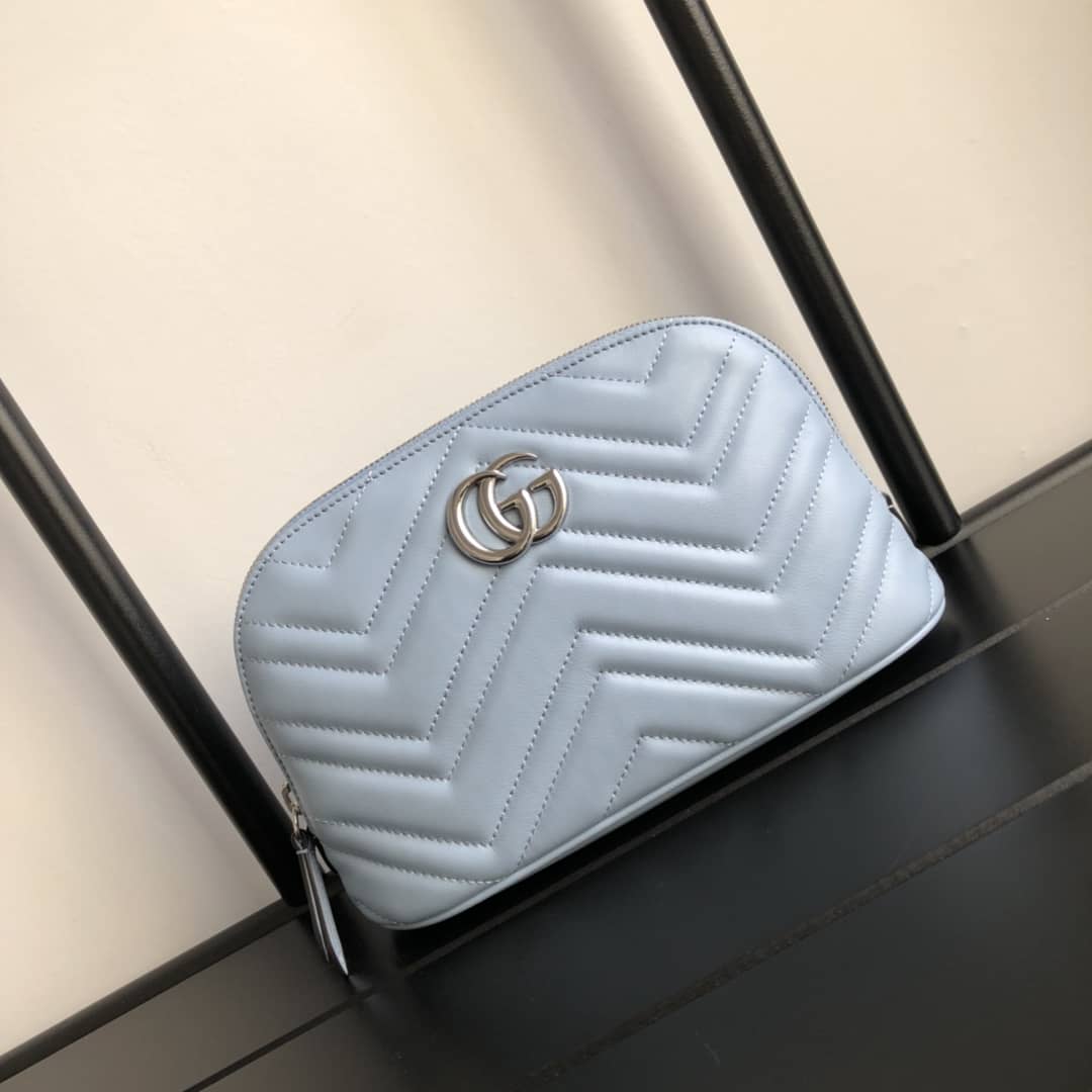 Gvc*1 GG Marmont Quilted Vanity Bag Replica Blue 625690