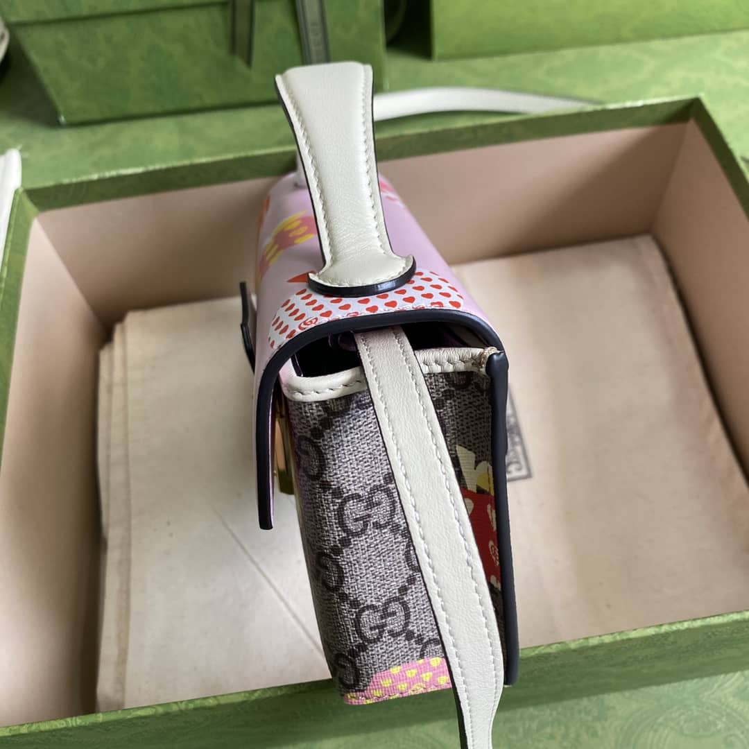 Gvc*1 Padlock GG Svp*me Canvas Top Handle Mini Bag Replica 652683