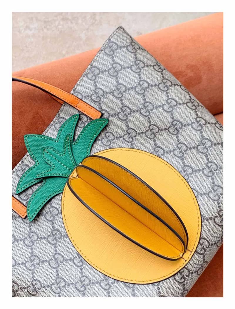 Gvc*1 Children GG Tote With Pineapple Bag Replica Yellow 580840