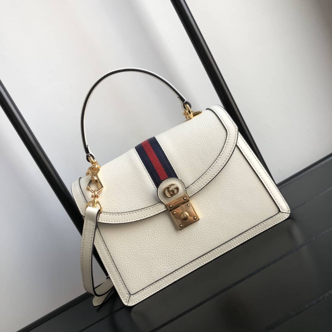 Gvc*1 Ophidia Small Top Handle Bag Replica White 651055