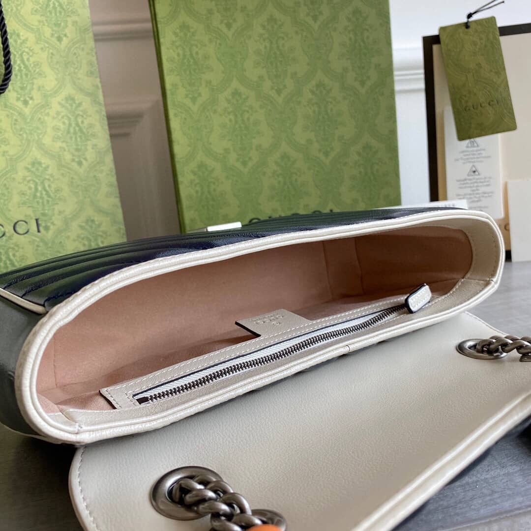 Gvc*1 GG Marmont Matelasse Shoulder Bag Replica Blue 443497