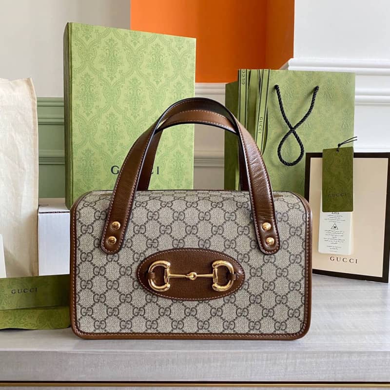 Gvc*1 Horsebit Bag Dupe 1955 Small Top Handle Replica Bag Brown 627323