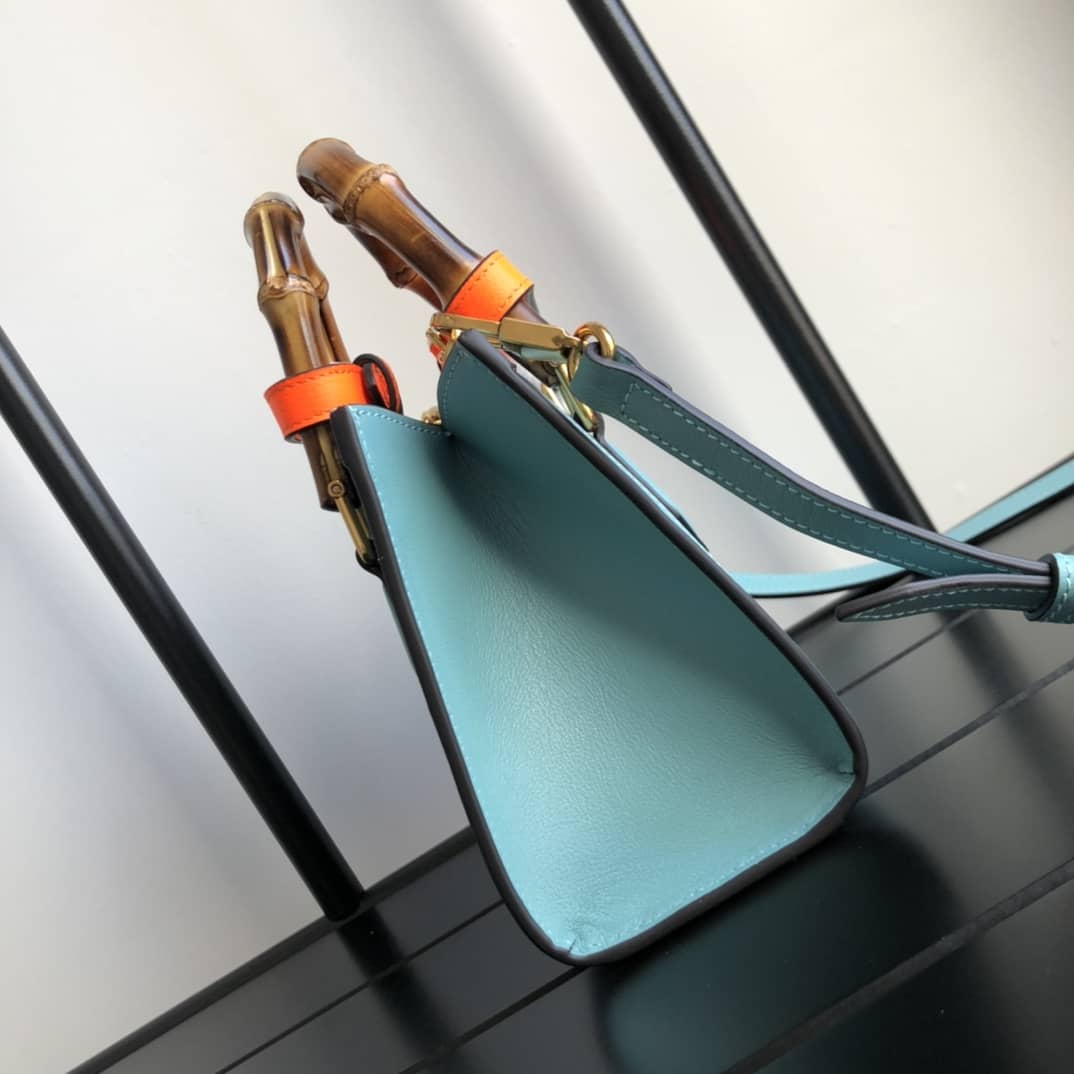 Gvc*1 Diana Mini Bamboo Tote Bag Replica Blue 655661