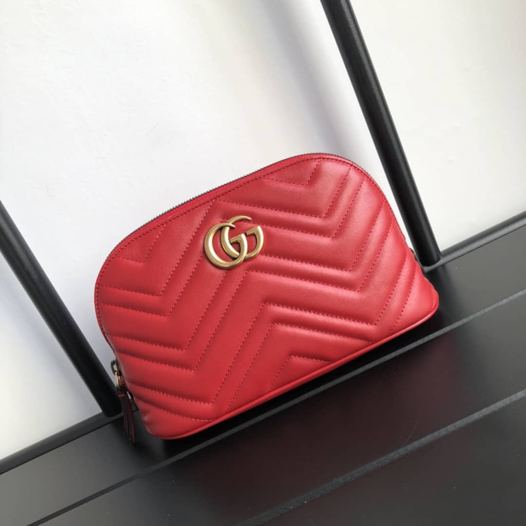 Gvc*1 GG Marmont Quilted Vanity Bag Replica Red 625690