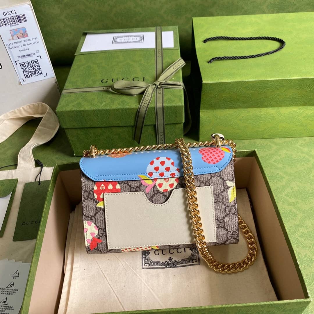 Gvc*1 Padlock Small GG Chain Shoulder Bag Replica Blue 409487