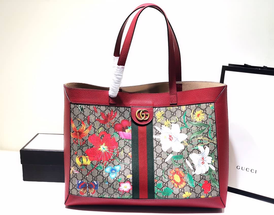Gvc*1 Ophidia Web Soft GG Svp*me Replica Tote Red 547947
