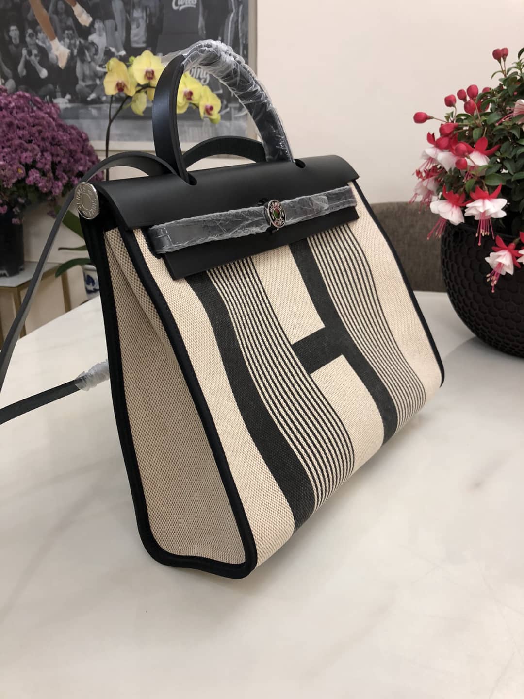 Replica H**me5 Birkin Bag 31 Canvas Leather HerBag