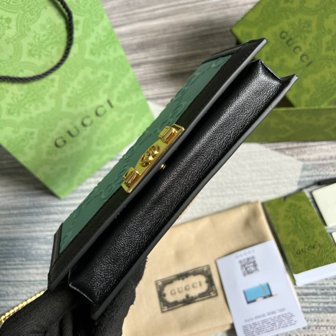 Gvc*1 GG Wallet With Chain Light Blue 676155 Replica