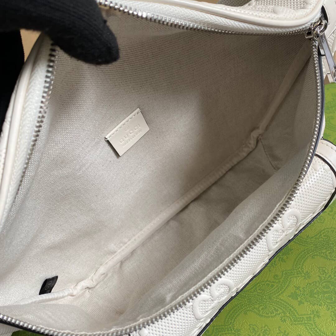 Gvc*1 GG Embossed Belt Bag Replica White 645093