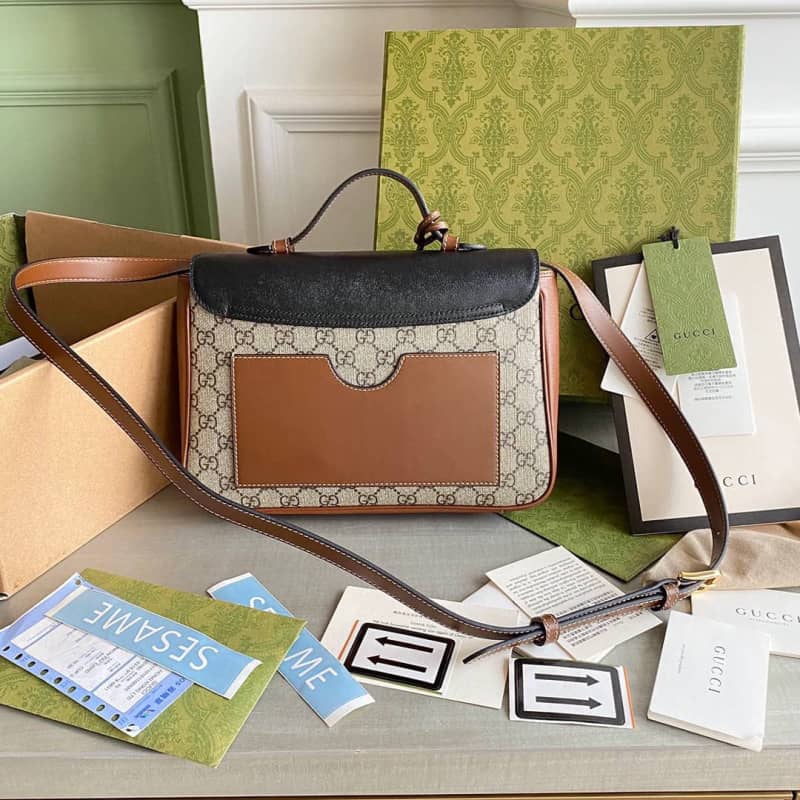 Gvc*1 Padlock Small GG Svp*me Canvas Shoulder Bag Replica Black 644527