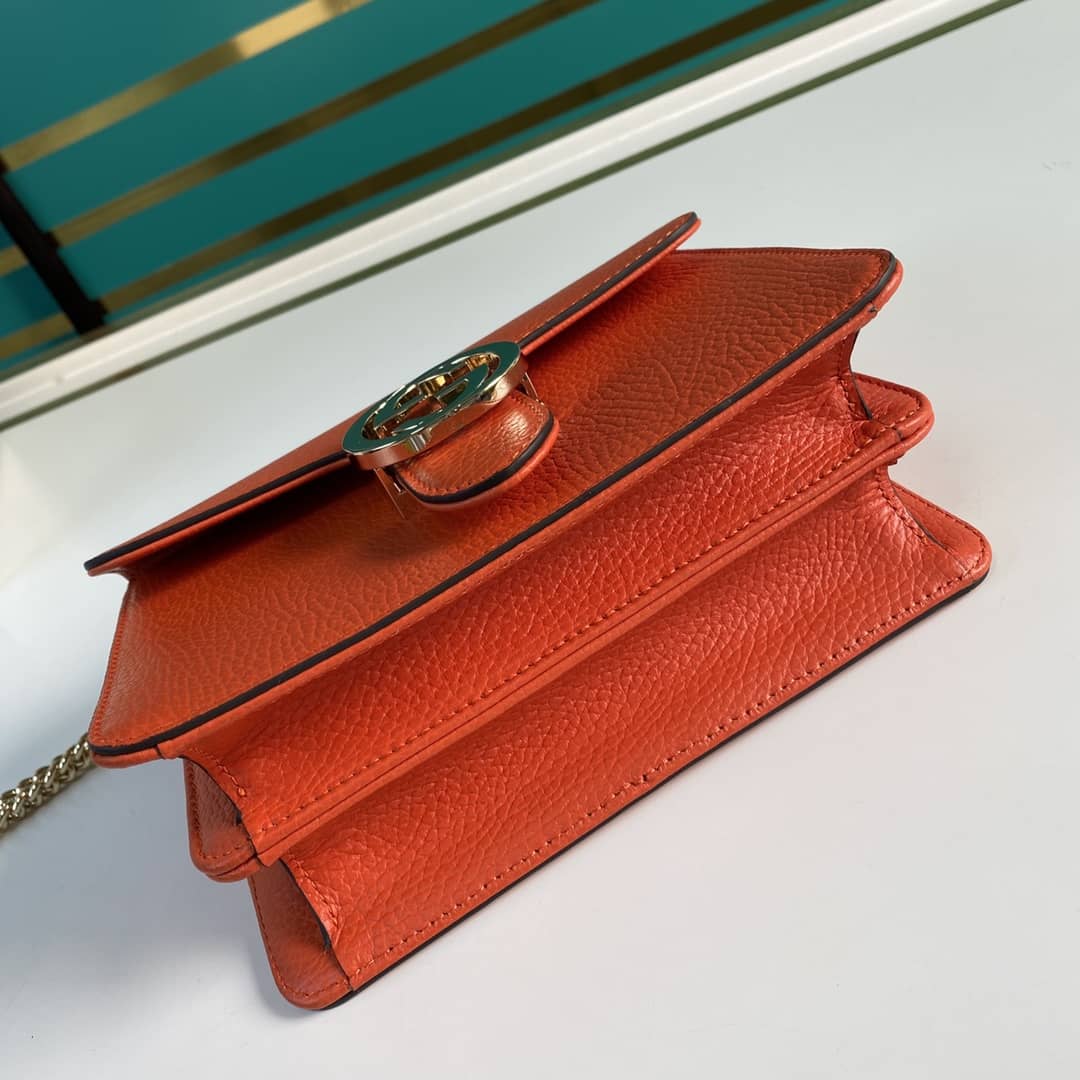 Gvc*1 Interlocking Leather Chain Crossbody Bag Replica 510304