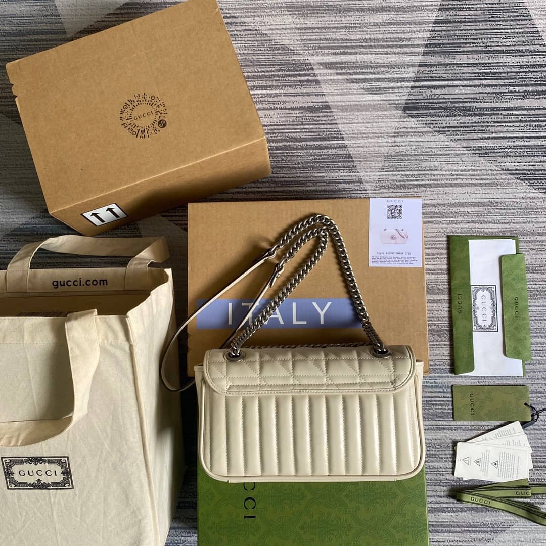 Gvc*1 GG Marmont Matelasse Shoulder Bag Replica White 443497