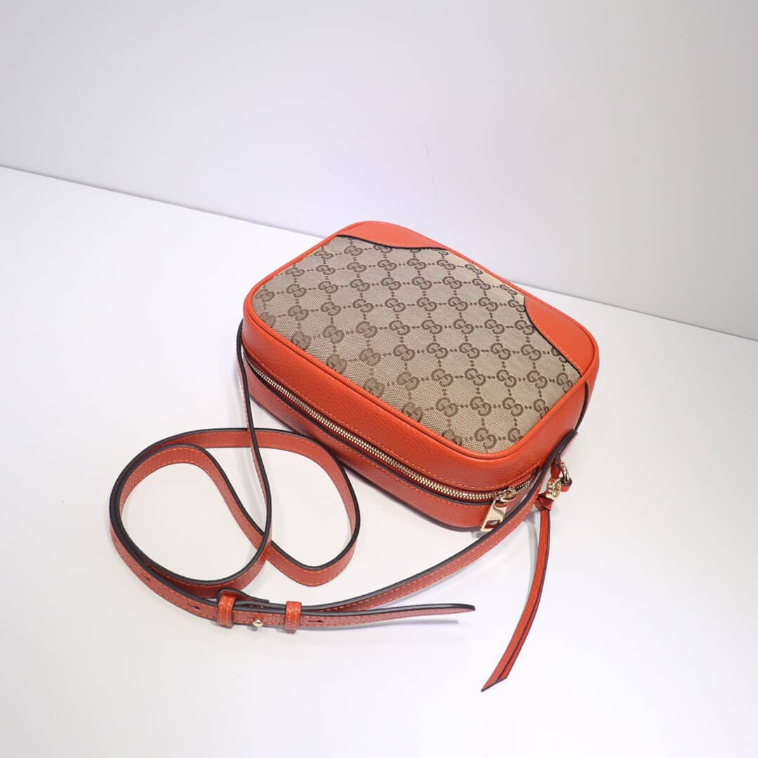 Gvc*1 GG Canvas Messenger Bag Replica Orange 449172