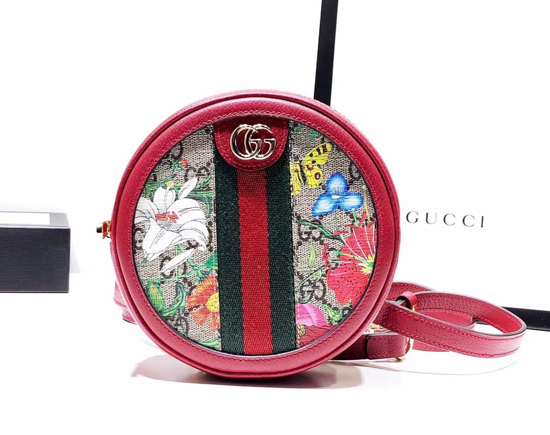 Gvc*1 Ophidia GG Flora Mini Replica Backpack Red 598661