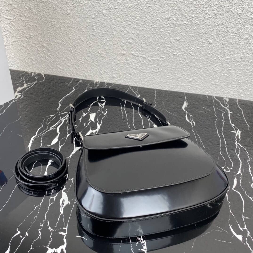 Replica Pra*as Cleo Brushed Leather Flap Shoulder Bag