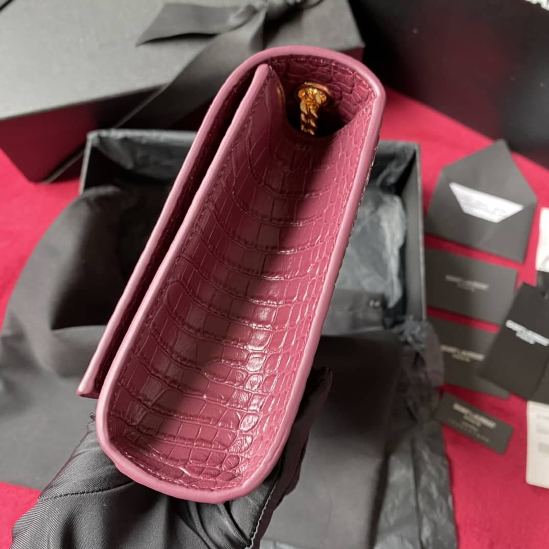 Y51 Monogram Kate Tassel Embossed Crocodile Shiny Leather Cohotbag