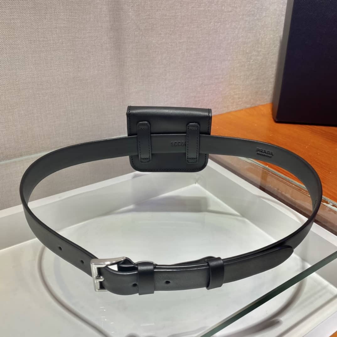 Replica Pra*as Womens Leather Belt With Pouch