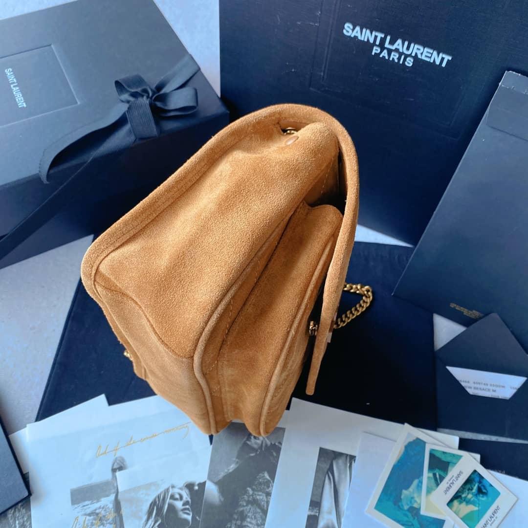 Y51 Dupes Bags Niki Small In Suede Leather Caramel Bag(ColaReps)