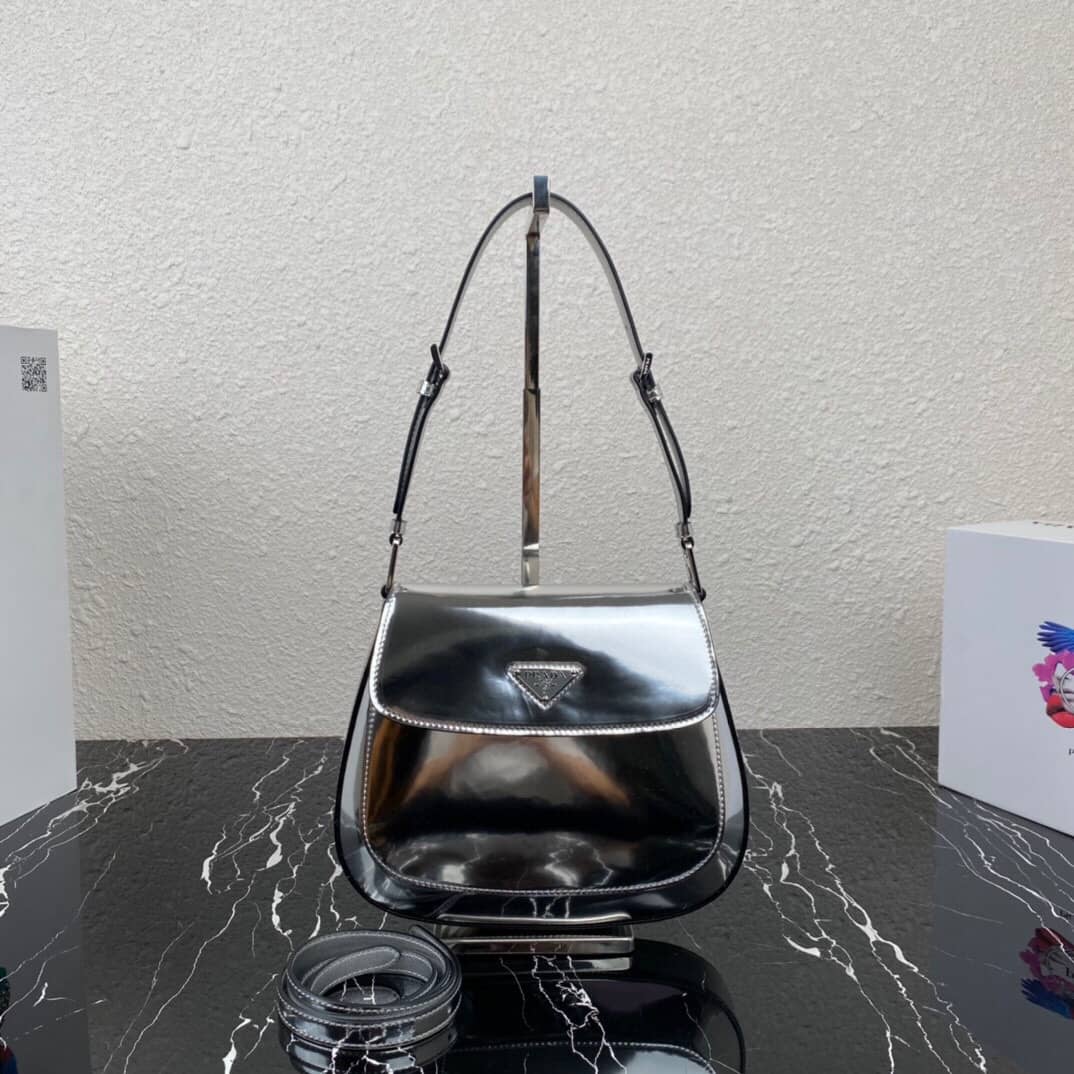 Pra*a Cleo Bag Dupe Brushed Leather Flap Shoulder Bag