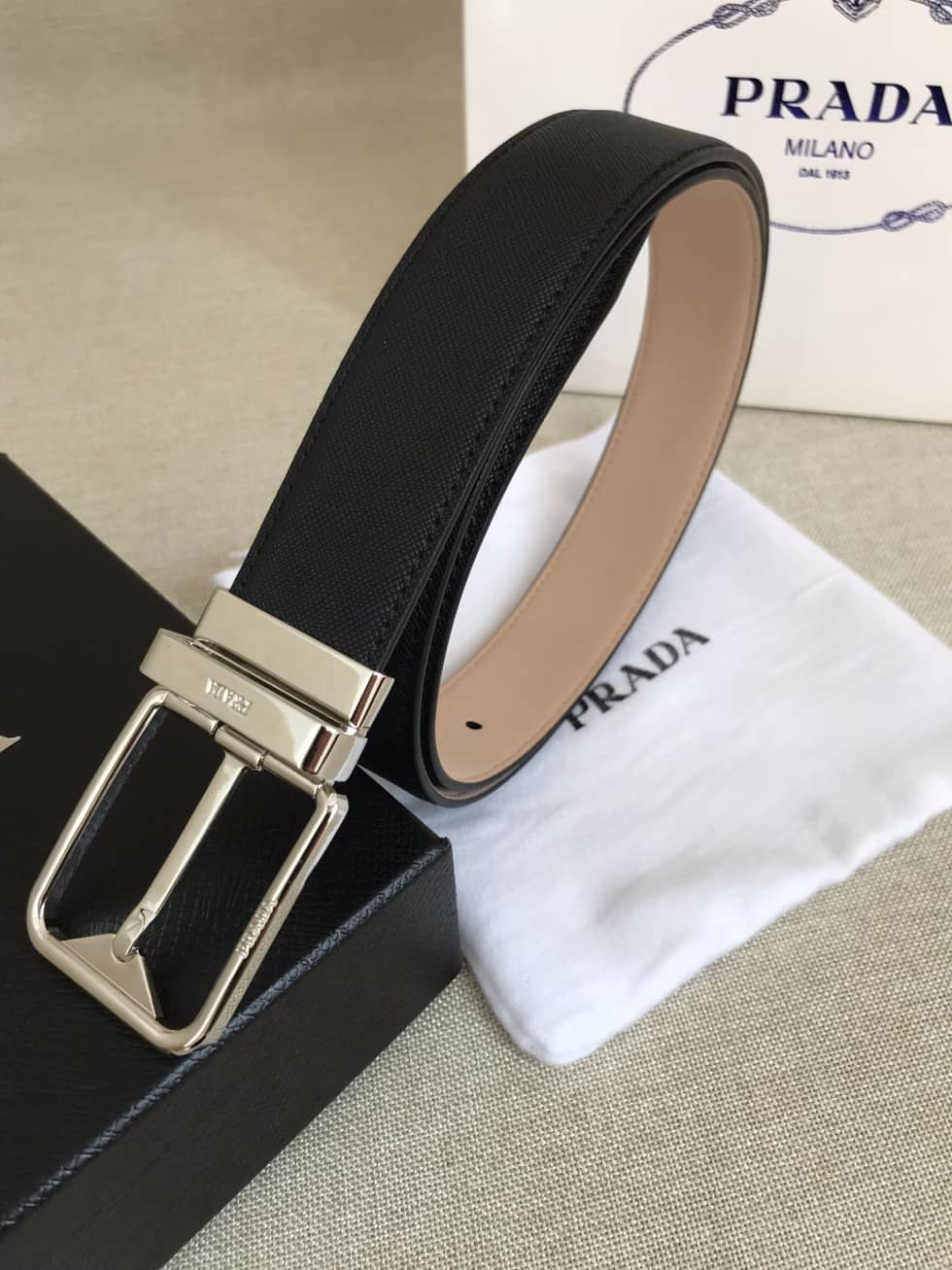 Fake Pra*a Logo Belt 35mm