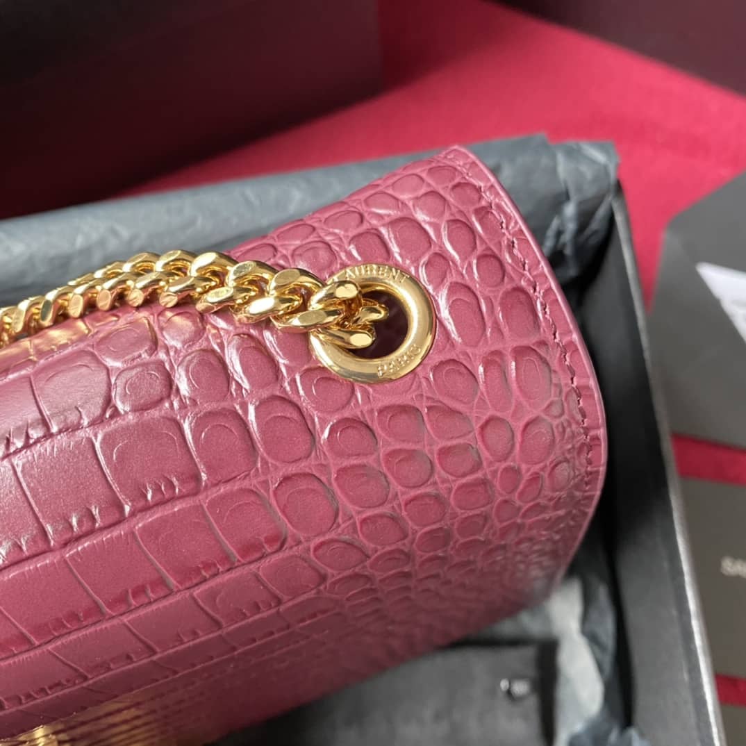 Y51 Monogram Kate Tassel Embossed Crocodile Shiny Leather Cohotbag