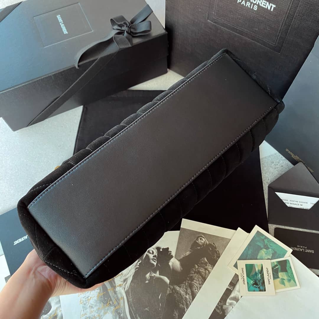 Sa1nt Lau*nt Bag Dupe Loulou Monogram Quilted Velvet Shoulder Bag