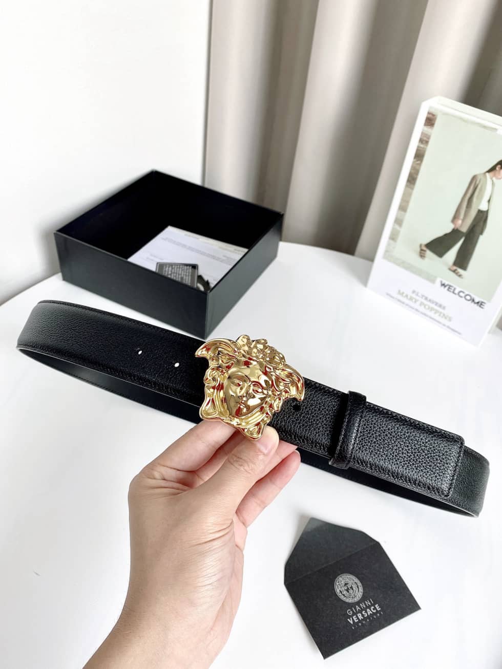 7 Star Versace Leather Belt 38mm