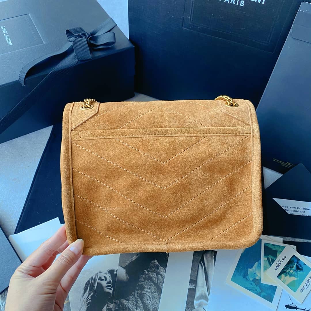 Y51 Dupes Bags Niki Small In Suede Leather Caramel Bag(ColaReps)