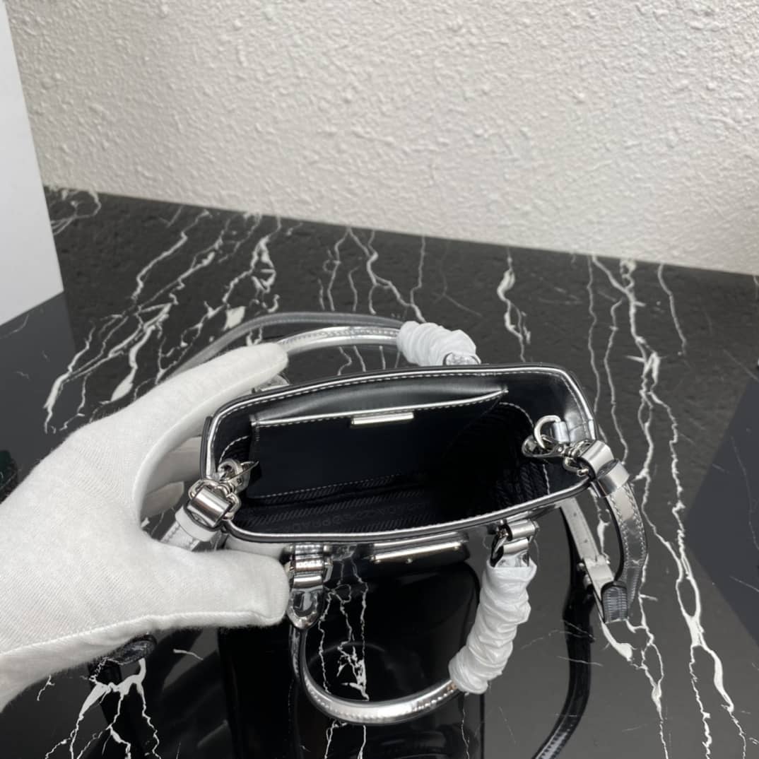 Pra*a Raffia Tote Dupe Small Brushed Leather Replica Tote