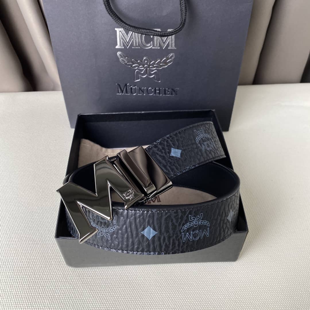 7 Star Unisex MCM Leather Belt 40mm