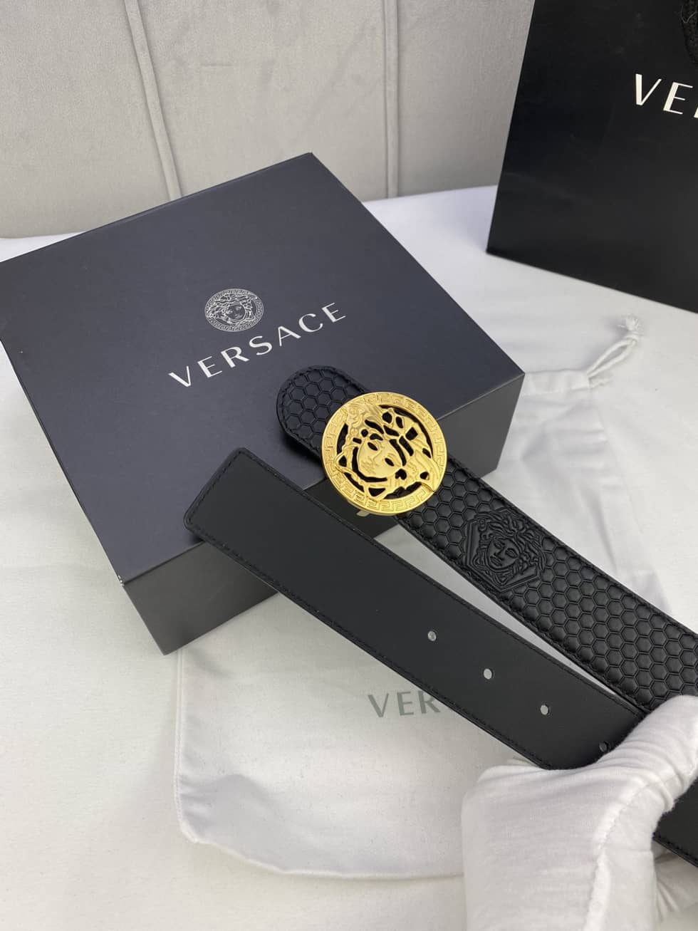 Knockoff Versace Logo Belt 40mm