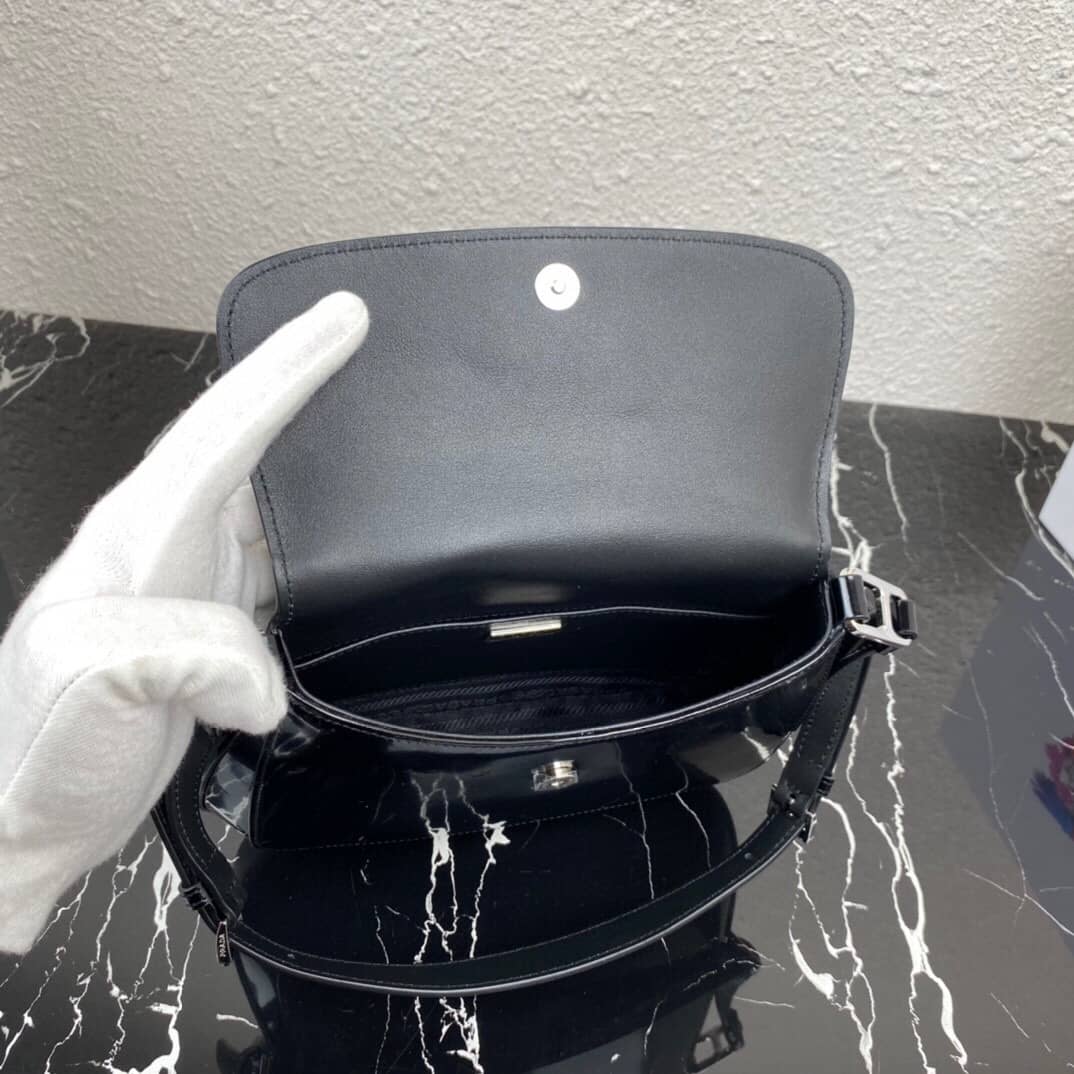 Replica Pra*as Cleo Brushed Leather Flap Shoulder Bag