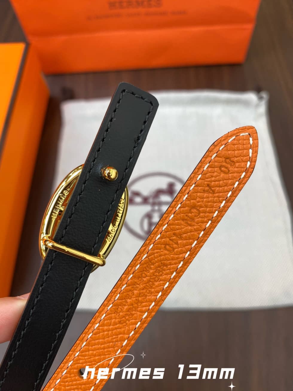 7 Star H**me5 Leather Belt 13mm For Lady