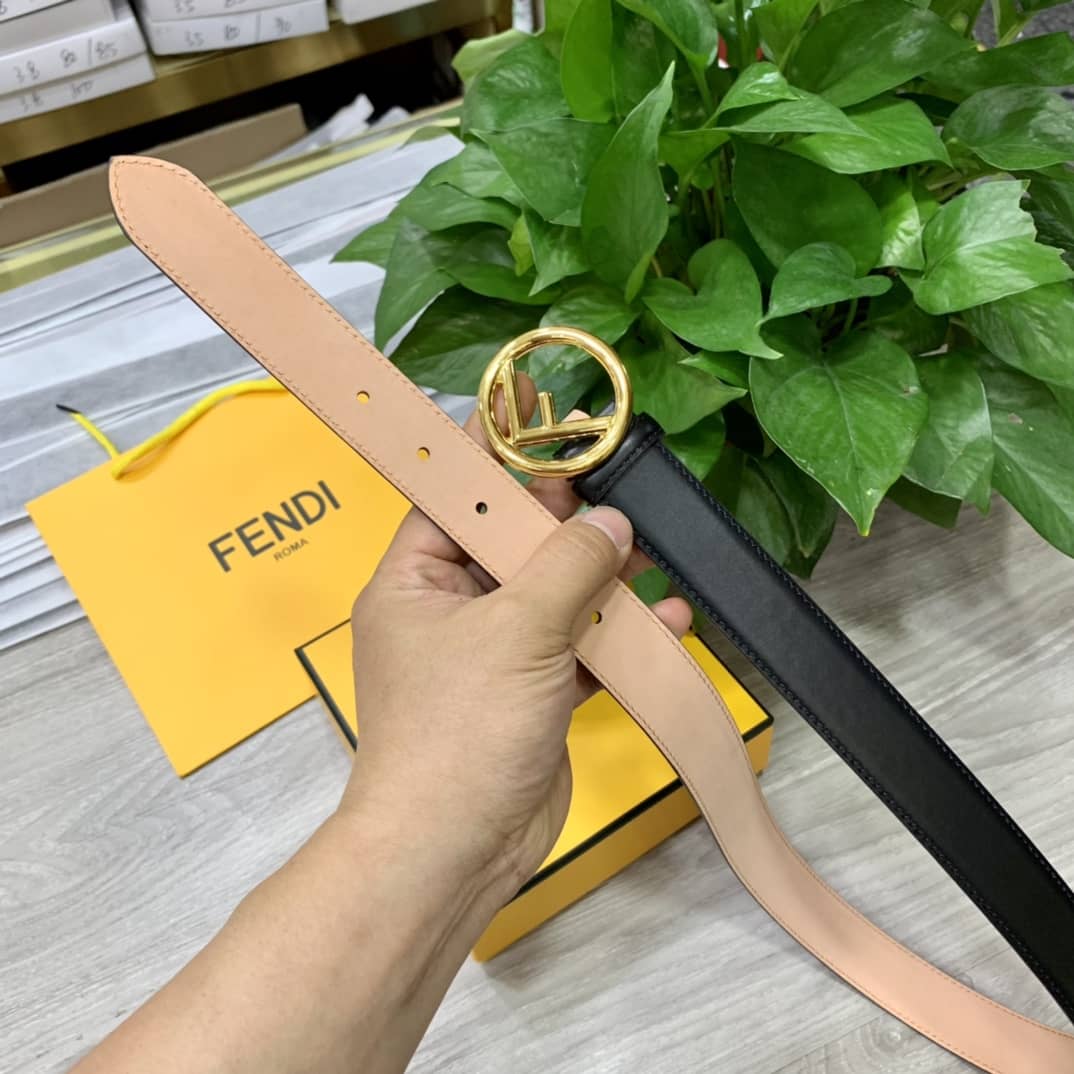 Knockoff F**di Logo Belt 30mm For Lady