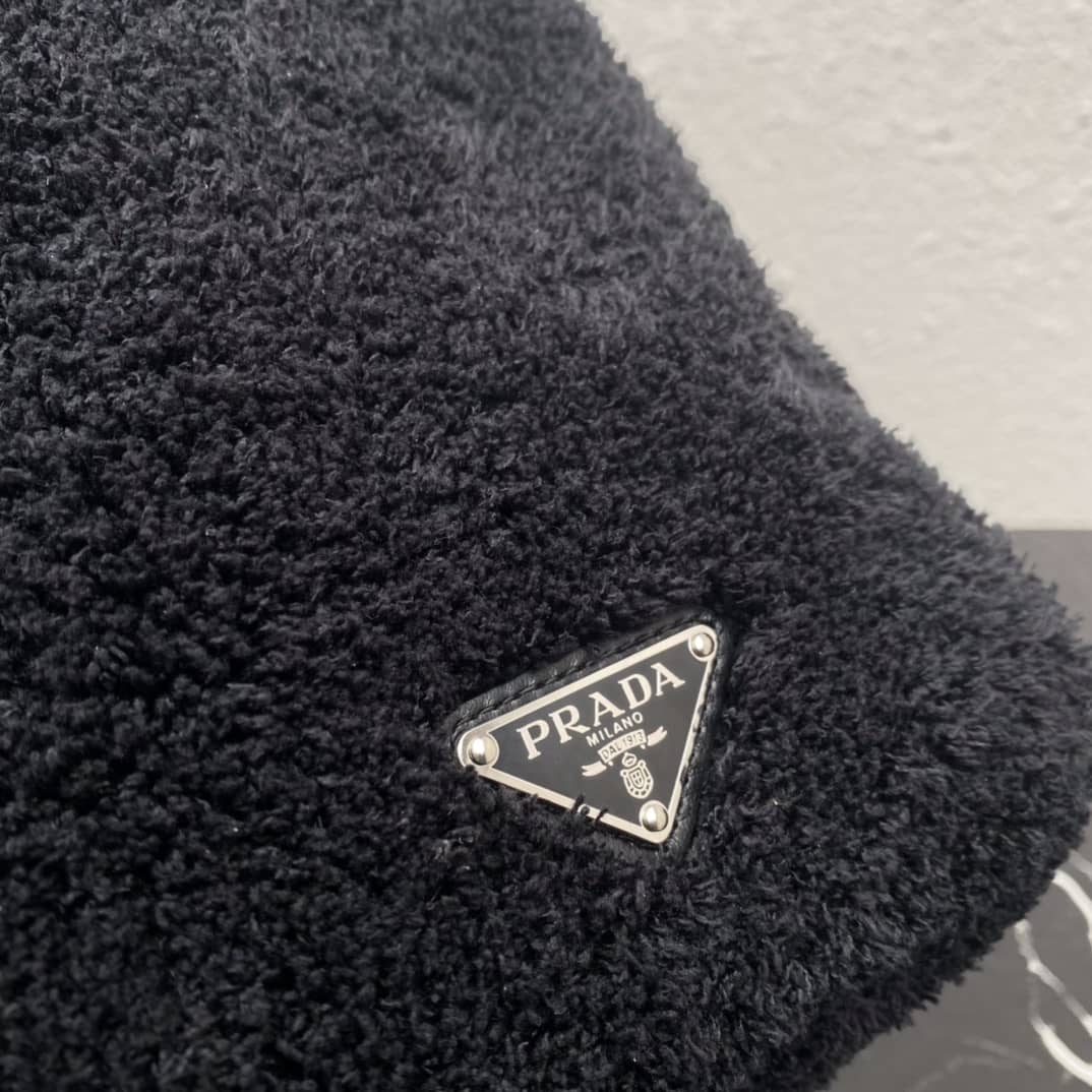 Pra*a Shearling Tote Shoulder Bag