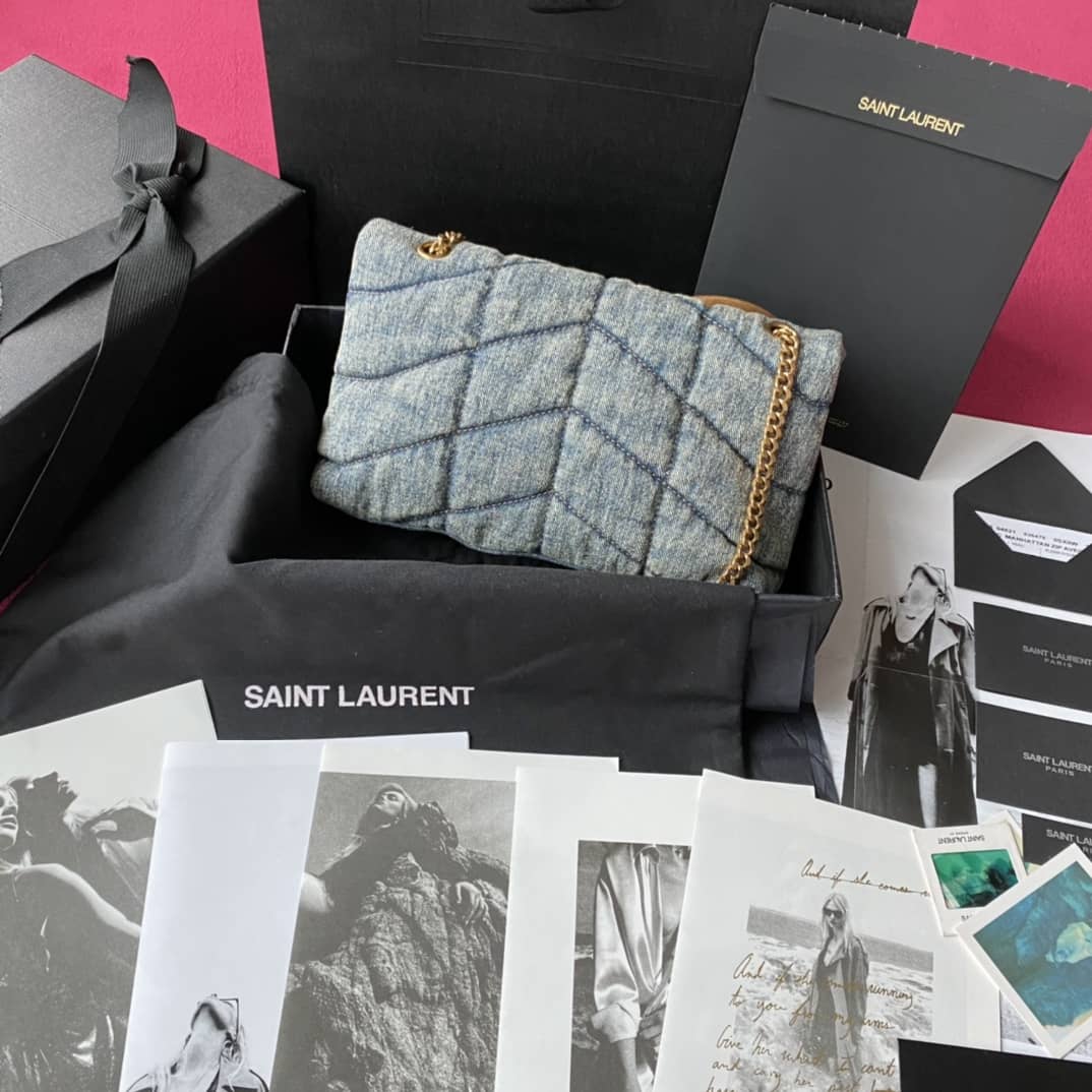 Sa1nt Lau*nt Loulou Denim Shoulder Bag