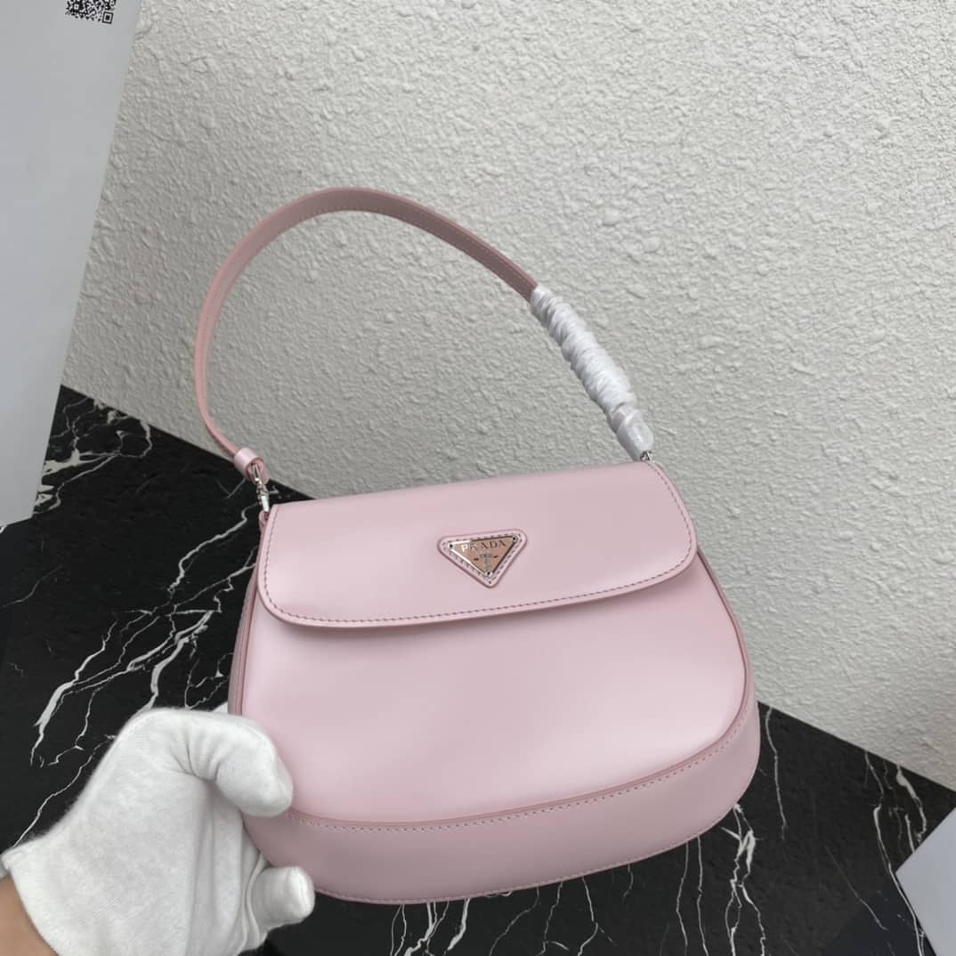 Pra*a Cleo Bag Dupe Brushed Leather Flap Replica Shoulder Bag