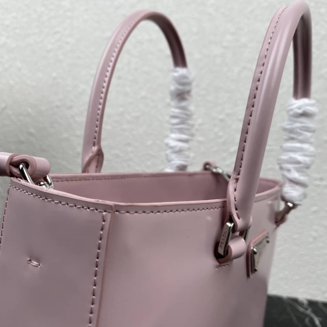 Pra*a Raffia Tote Dupe Womens Brushed Leather Replica Tote