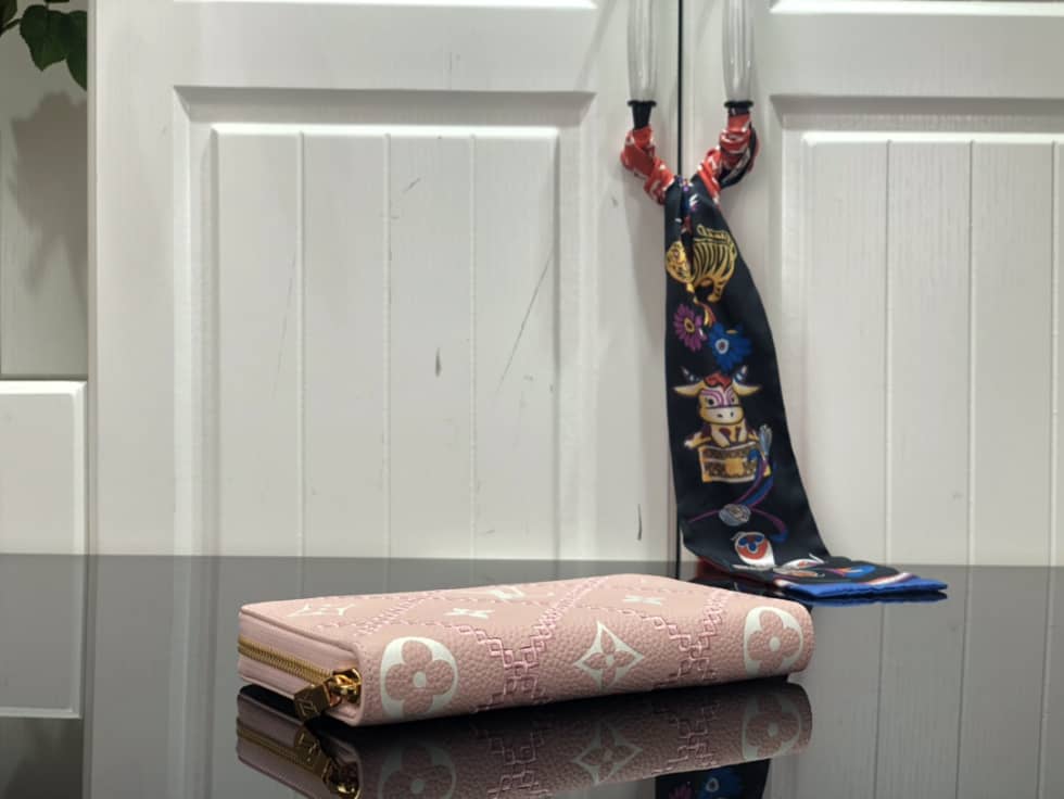 L0vis Vvtt0n Wallet Dupe Zippy Monogram Empreinte Leather Pink M81141